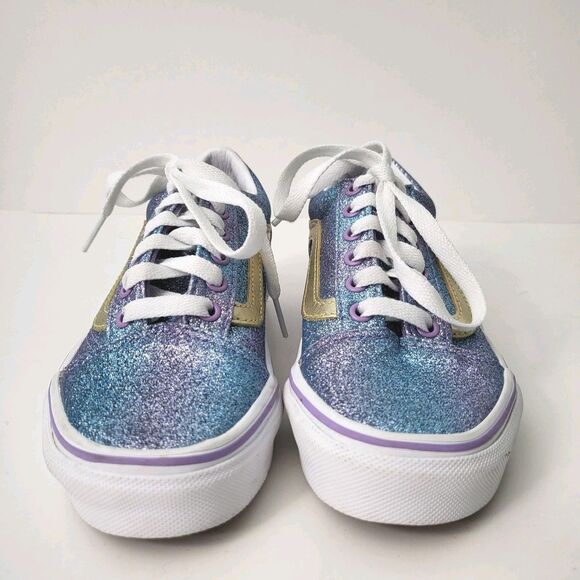 VANS Old Skool Lo Ombre Glitter Girls 13.5 Sneakers Shoes Purple Skateboarding - Picture 3 of 8
